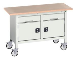 Verso Mobile Work Benches for assembly and production Verso 1250x600 Mobile Storage Bench M2